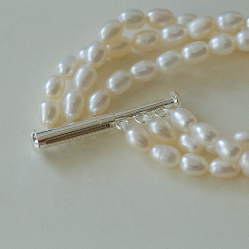 Triple Layer Freshwater Pearl Necklace and Bracelet Set - House Of Pearls